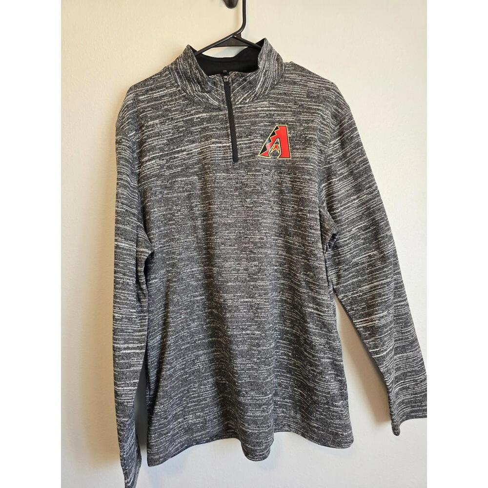 Majestic Arizona Diamondback Quarter Zip Longsleeve Pullover Sweatshirt (L)